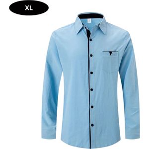 Nivard Overhemd Heren - Volwassenen - Lange Mouwen - Strijkvrij - Lange Mouw - Lichtblauw - Maat XL