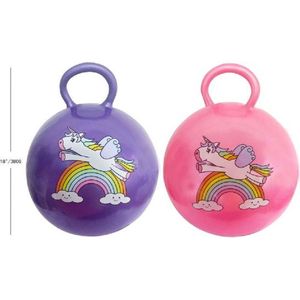 Lg-imports Set van 2 Skippyballen Eenhoorn 45 Cm - Roze en Paars