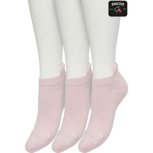 Bonnie Doon Sneaker Sokken Deluxe Dames Licht Roze maat 36/42 - 3 paar - Badstof Binnenzool - Gladde teennaad - Comfortabele Elastische Bovenzijde - Zacht Hiel Kussen houdt Vuil tegen - Geschikt voor Sport - Babyroze - Light Powder Pink - OL2214023.8