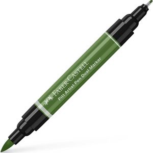 Faber-Castell tekenstift - Pitt Artist Pen - duo marker - 167 permanent olijf groen - FC-162167