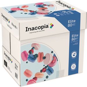 Printpapier A4 wit Inacopia Elite 80 gram 2500 vel -doos met 5 pakken met elk 500 vellen - Topkwaliteit uit Portugal