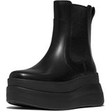 FitFlop - F-Mode Stack Leather Chelsea Boots - All Black - Schoen