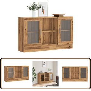 vidaXL Dressoir - 120x30,5x70 cm - Artisanaal Eiken Dressoir - Buffetkast - Opslagmeubilair - Houten Dressoir - Landelijk Dressoir