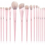 Jessup - Roze - Premium Make-up Kwasten Set - 14 Stuks - Vegan - Foundation Concealer Blush Oogschaduw Eyeliner Poeder Markeerstift Blender