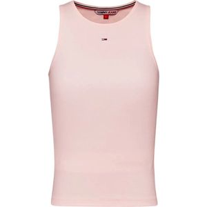 Tommy Jeans Tjw Essential Rib Tank Tops & T-shirts Dames - Shirt - Lichtroze - Maat M