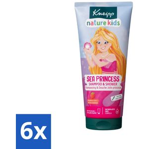 6 x Kneipp - Shampoo & Douche - Prinsessen - 200 ml - Kinder Shampoo - Kinder Douche - 2-in-1 Shampoo - Frambozengeur - Natuurlijke Shampoo