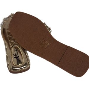 MULANKA -LUXE SLIPPER MET STRASS-GOLD- LUXE VOETBED STRASS LANGS ZOOLRAND-40