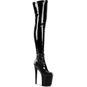 Pleaser - FLAMINGO-3000 Plateau Overknee Laarzen - US 13 - 44 Shoes - Zwart