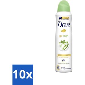 10 x Dove - Deodorant - Go Fresh Cucumber & Green Tea - Frisse en kalmerende geur - 250 ml - Deodorant Voor Mannen - Deodorant 250 Ml