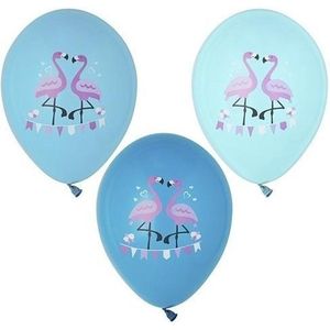 24x stuks Flamingo vogel thema print ballonnen 29 cm - Feestartikelen/versiering