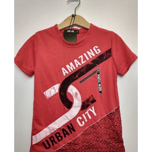 Jongens T-shirt Amazing New York Urban City rood 110/116