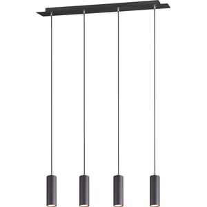 TRIO MARLEY - Hanglamp - Zwart mat - excl. 4x GU10 3W - Aanpasbaar in de hoogte
