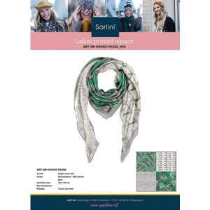 Sarlini Vierkante Dames sjaal Leaves Fantasy Olive Green