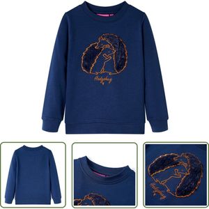 vidaXL Meisjestrui - Kindertruitje - Kindertrui 116 marineblauw - Jongenstrui - Blauwe Trui - Katoenen Trui