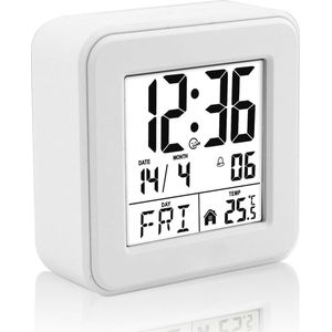 Digitale Wekker met Temperatuur en Nachtmodus - Batterij Aangedreven Reiswekker voor Slaapkamer en Kinderen