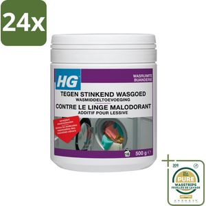 HG Tegen Stinkend Wasgoed Wasmiddeltoevoeging 500 gr - Voordeelverpakking - 24 stuks - Wasverfrisser - Wasmiddel toevoeging