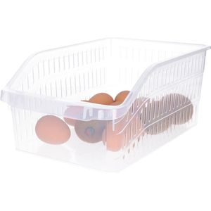 B- 3x -Home Koelkast/keuken organiser open mand - transparant - kunststof - 20 x 30 x 13 cm