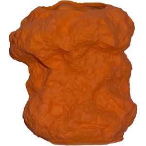 Trendy design vaas ; look van rots of steen, in trendy oranje CHU32OR