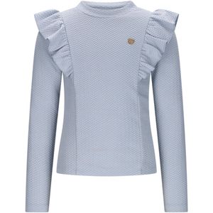 Le Chic - NADYA knit vibes ruffle top - Blue Notes - Maat 104