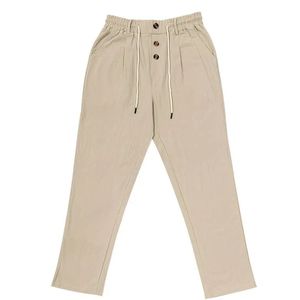 Nivard Linnen Broek Heren - Zomerbroek - Volwassenen - Lange Broek - Pantalon - Strandbroek - Zomer - Ibiza Stijl - Beige - Maat S
