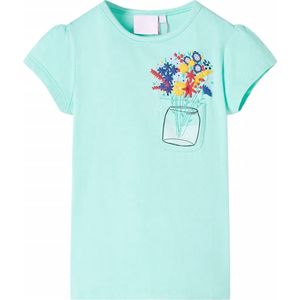 vidaXL-Kindershirt-met-bloemenprint-92-lichtmintkleurig