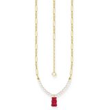 Thomas Sabo - KE2207-430-10-L45V - Ketting - 925 Zilver - Goldbär Rood - 40+5 cm
