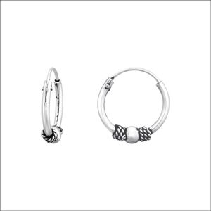 Aramat Jewels - Echt Zilveren Bali Oorringen Enkhuizen 12mm - Geoxideerd - Trendy Accessoire - Perfect Cadeau voor Haar - Cadeau voor hem