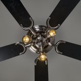 QAZQA mistral - Stille Plafondventilator met Verlichting | Lamp - 3 lichts - Ø 1100 mm - Grijs - Woonkamer | Slaapkamer | Keuken