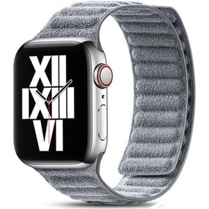 BUGOLINI Atomus – Horlogeband Met Magnetische Sluiting Gemaakt Van Alcantara – Geschikt Voor iWatch 42, 44 En 45MM – Licht Grijs