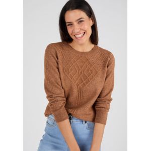 Damart - Thermolactyl trui met stekenpatroon - Dames - Bruin - S