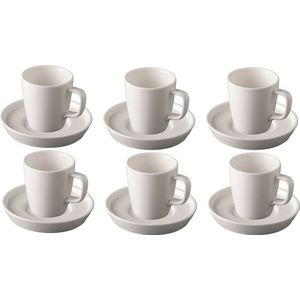 Palmer Koffiekop en schotel Da Vinci 16 cl 11 cm Offwhite Porselein 6 stuk(s)