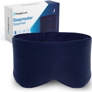 PurelyGoods® Slaapmasker - Oogmasker - Verduisterend - Slaap Masker - Mannen en Vrouwen - Katoen - Donkerblauw