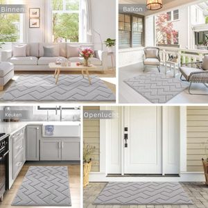 Goodivery ® Weerbestendige en Wasbare Deurmat voor Binnen en Buiten - Lichtgrijs 60 x 90 cm