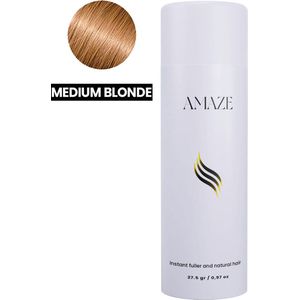 Amaze Haarpoeder voor Kaalheid (Man/Vrouw) - Keratine Haarvezels Medium Blond - Haaruitval