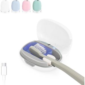 Tandenborstelhouder, tandenborstelhouder, draagbare USB-oplaadbare tandenborstelhoes met U-V-C-lampje, reistandenborstelhouder (Wit)