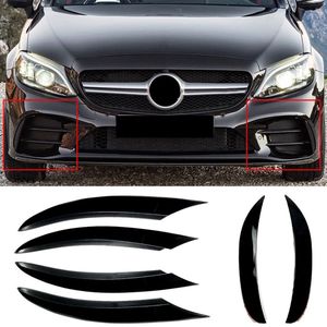 SPOILERFLAPPEN + FINNEN (ZWART) PAST OP MERCEDES W205 C-KLASSE MET AMG-UITRUSTING (FACELIFT)