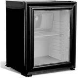 Combisteel Minibar koelkast met glazen deur - glasdeur koelkast - stille koeling - 60 liter - Zwart - Horeca