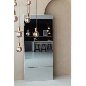 Nordic Style® Wandspiegel 180x80cm | Mat Wit | Scandinavische Spiegels | Vierkant | Pas spiegel | Staande spiegel | Kleedkamer spiegel