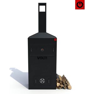 VOLT! Dutch Fire Oven BBQ Grill - Rookoven Barbecue - Rookkast Buitenkeuken - Houtskoolbarbecue - Buitenoven - BBQ Rooster - Zwart