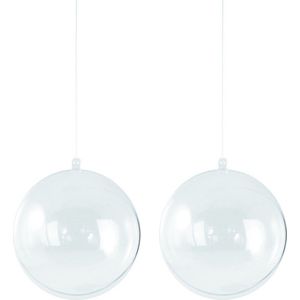 10x Transparante DIY kerstbal 12 cm - Kerstballen om te vullen - Knutselmateriaal kerstballen maken