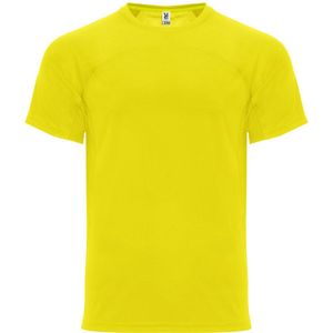 Geel unisex snel drogend Premium sportshirt korte mouwen 'Monaco' merk Roly maat XXL