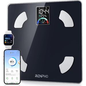 Digitale personenweegschaal - Bluetooth lichaamsanalyseweegschaal met app - groot VA-display - lichaamsanalyse-apparaat met 13 metingen - fitness-app Elis 1