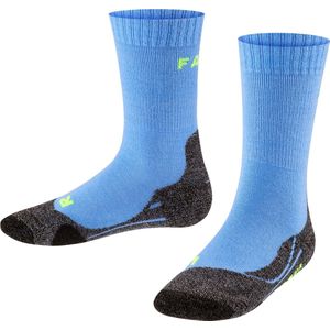 FALKE TK2 Wandelsokken anti blaren, anti zweet Merino Wol Sportsokken Kinderen blauw - Maat 23-26