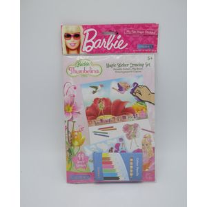 Uniset raamstickers met kleurpotloden van Barbie.