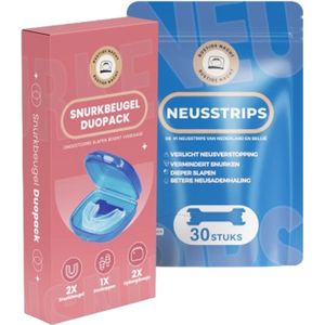 Rustige Nacht® Snurkbeugel Vrouw + Neusstrips Bundel - Anti Snurk Neuspleisters - Nasal Strips – Snurkbeugel – Beter Ademen
