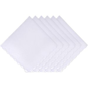 Zakdoeken Set van 6 - Witte Katoenen Pochetten voor Heren en Dames - Pocket Vierkante Handdoeken - Geschikt voor Mannen Suits
