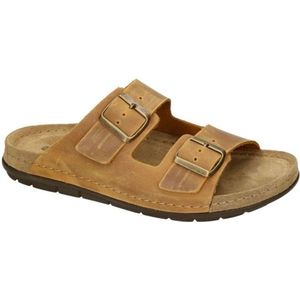 Dr Brinkmann -Heren - camel - pantoffels & slippers - maat 42