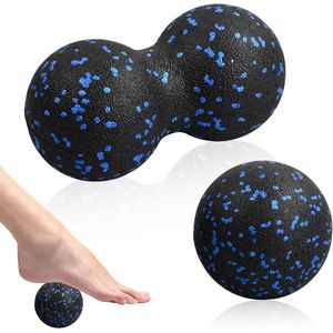 Massagebalset, fascia-massageballen, pinda-massagebal, dubbele lacrossebal, voor myofasciale release en diepe weefselmassage van nek en rug