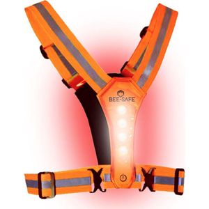 Led Harness USB | BEE SAFE oranje | hardloop verlichting | hardloopvest met verlichting