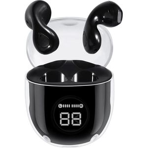 TUNIQ Draadloze Oortjes - Zwart - LED Display - Compact & Draagbaar